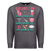 Charcoal Heather god says i am Premium Sweatshirt - texasbilliewilder