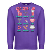 Purple god says i am Premium Sweatshirt - texasbilliewilder