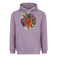 Lavender basketball with patterns and daisies Heavyweight Hoodie - texasbilliewilder