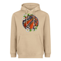 Mushroom basketball with patterns and daisies Heavyweight Hoodie - texasbilliewilder