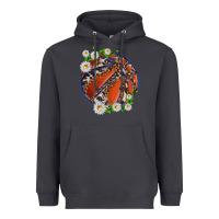 Smoke basketball with patterns and daisies Heavyweight Hoodie - texasbilliewilder