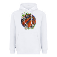 White basketball with patterns and daisies Heavyweight Hoodie - texasbilliewilder
