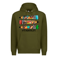 Army Green #teacherlife pencils Premium Hoodie - JahusDesignShop