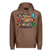 Chestnut #teacherlife pencils Premium Hoodie - JahusDesignShop