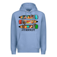 Colony Blue #teacherlife pencils Premium Hoodie - JahusDesignShop