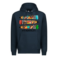 Navy #teacherlife pencils Premium Hoodie - JahusDesignShop