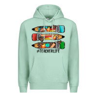 Seafoam #teacherlife pencils Premium Hoodie - JahusDesignShop