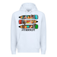 White #teacherlife pencils Premium Hoodie - JahusDesignShop