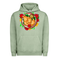 Pigment Oil Green empanadas plate and roses Urban Hoodie - AdoDesignShop