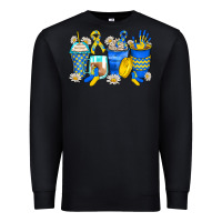 Black down syndrome coffee cups Premium Sweatshirt - Zillion Design Studio