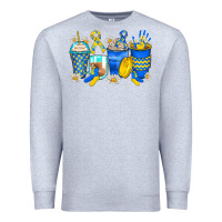 Heather Grey down syndrome coffee cups Premium Sweatshirt - Zillion Design Studio
