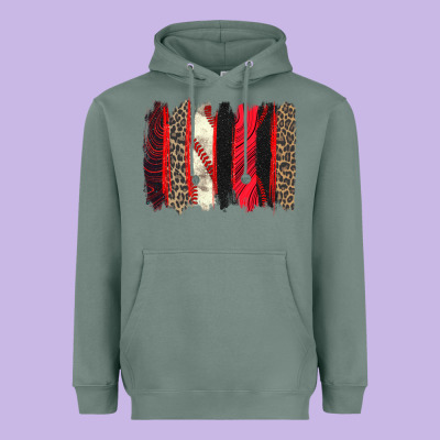 Baseball Brushstroke Heavyweight Hoodie Designed By Zillion Design Studio