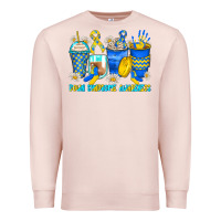 Pale Pink down syndrome coffee cups Premium Sweatshirt - Zillion Design Studio