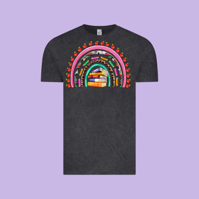Teacher Pen Apple Books Rainbow Vintage Tee Designed By Artiststas