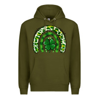Army Green St Patrick Rainbow Premium Hoodie - Jasminsmagicworld