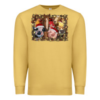 Antique Gold christmas farm animals Premium Sweatshirt - RanaPortraitStore
