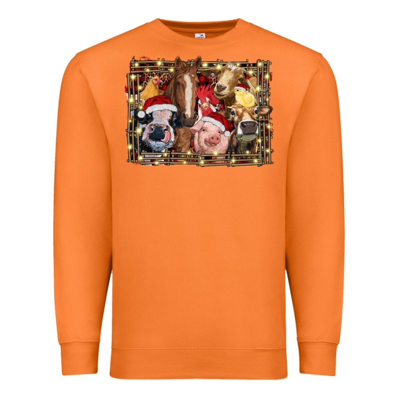 Christmas Farm Animals Premium Sweatshirt by RanaPortraitStore | Teevron