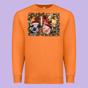 Christmas Farm Animals Premium Sweatshirt Designed By Ranaportraitstore