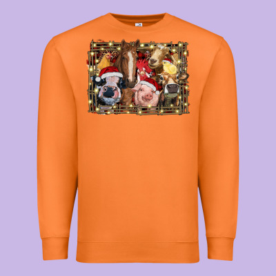 Christmas Farm Animals Premium Sweatshirt Designed By Ranaportraitstore