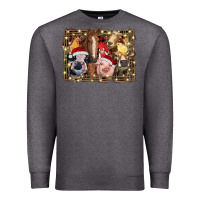 Charcoal Heather christmas farm animals Premium Sweatshirt - RanaPortraitStore