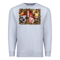 Heather Grey christmas farm animals Premium Sweatshirt - RanaPortraitStore