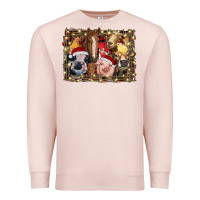 Pale Pink christmas farm animals Premium Sweatshirt - RanaPortraitStore
