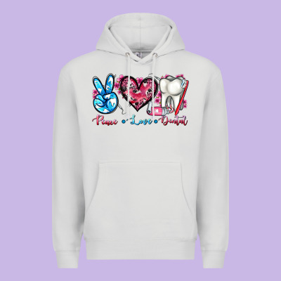 Peace Love Dental Premium Hoodie Designed By Adodesignshop