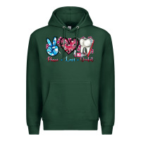 Sports Green peace love dental Premium Hoodie - AdoDesignShop