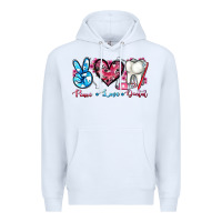 White peace love dental Premium Hoodie - AdoDesignShop