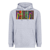 Heather Grey Mardi gras brushstrokes crawfish fleur de lis Heavyweight Hoodie - RanaPortraitStore