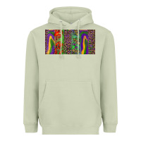 Matcha Mardi gras brushstrokes crawfish fleur de lis Heavyweight Hoodie - RanaPortraitStore