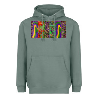 Sage Mardi gras brushstrokes crawfish fleur de lis Heavyweight Hoodie - RanaPortraitStore