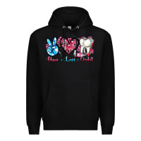 Black peace love dental Premium Hoodie - AdoDesignShop