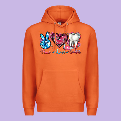 Peace Love Dental Premium Hoodie Designed By Adodesignshop