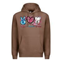 Chestnut peace love dental Premium Hoodie - AdoDesignShop