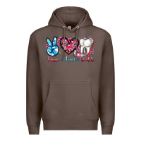 Coffee peace love dental Premium Hoodie - AdoDesignShop