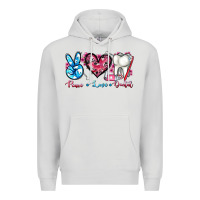 Dove Grey peace love dental Premium Hoodie - AdoDesignShop