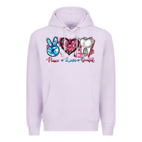 Lilac peace love dental Premium Hoodie - AdoDesignShop