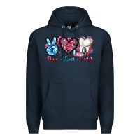 Navy peace love dental Premium Hoodie - AdoDesignShop