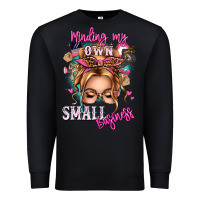 Black minding my own small business blonde messy bun Premium Sweatshirt - texasbilliewilder