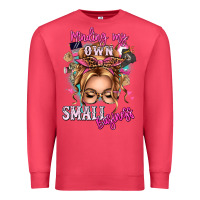 Cardinal minding my own small business blonde messy bun Premium Sweatshirt - texasbilliewilder