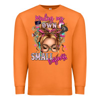 Carrot minding my own small business blonde messy bun Premium Sweatshirt - texasbilliewilder