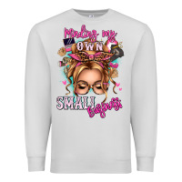 Dove Grey minding my own small business blonde messy bun Premium Sweatshirt - texasbilliewilder