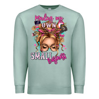 Seafoam minding my own small business blonde messy bun Premium Sweatshirt - texasbilliewilder