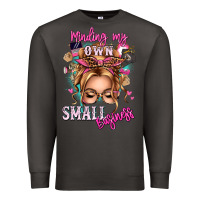 Smoke minding my own small business blonde messy bun Premium Sweatshirt - texasbilliewilder