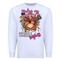 White minding my own small business blonde messy bun Premium Sweatshirt - texasbilliewilder