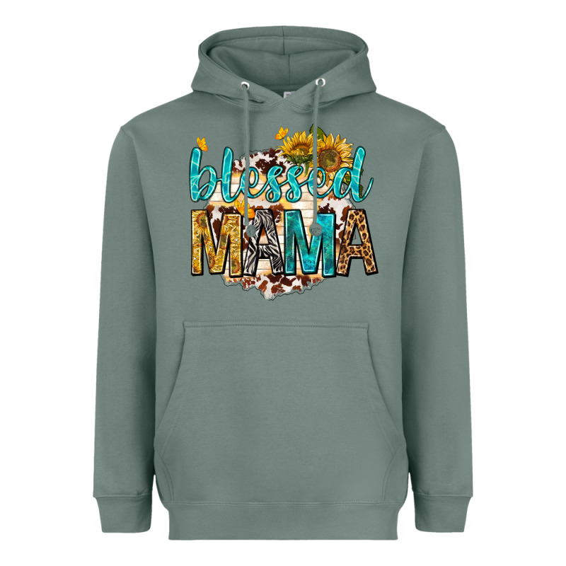 Blessed Mama With Sunflowers Heavyweight Hoodie by texasbilliewilder | Teevron