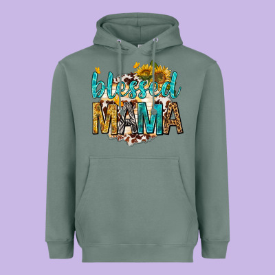 Heavyweight Hoodie blessed mama with sunflowers