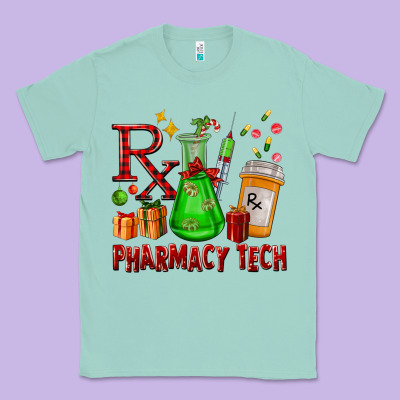 Pharmacy Tech Christmas Classic Tee Designed By Fadigitalartstudio