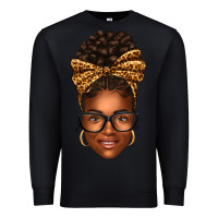 Black afro woman messy bun Premium Sweatshirt - texasbilliewilder